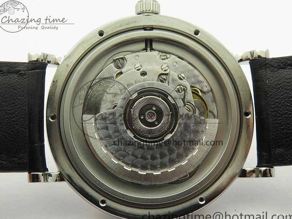 MIROTIME 1228 Portofino Automatic SS FKF 1:1 Best Edition White Dial RG Markers on Black Leather Strap A Stretchable 7141